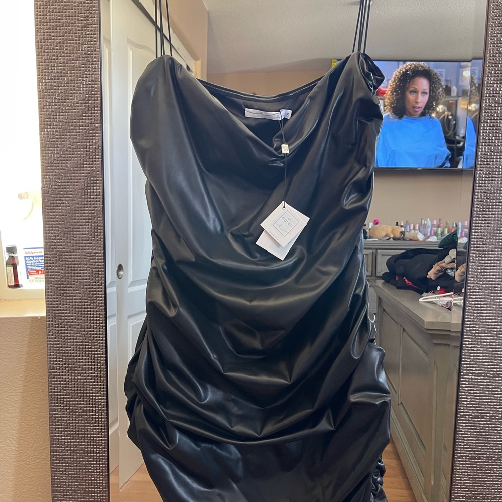 By Egreis faux leather midi dress